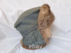 Original Ww2 1944 German Police Polizei Winter Fur Hat