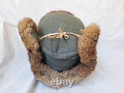 Original Ww2 1944 German Police Polizei Winter Fur Hat