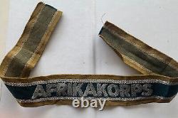 Original Ww2 German Afrikakorps Cuff Title