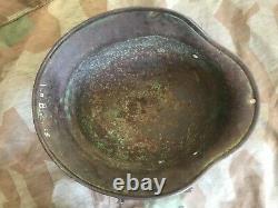 Original Ww2 German Army M40 Steel Helmet Stamped. Ardennes Find