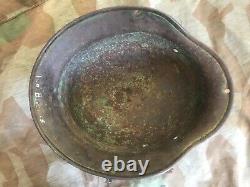 Original Ww2 German Army M40 Steel Helmet Stamped. Ardennes Find