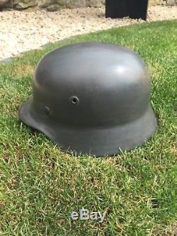 Original Ww2 German Helmet M35 / M40 Complete With Chin Strap Good Condition