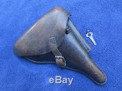 Original Ww2 German Military P08 Luger Holster & Tool O. Reichel Lengefeld 1937