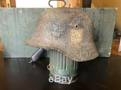 Original Ww2 German Relic XX Elite Troops DD M35 Helmet! Rare