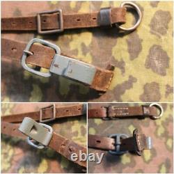 Original Ww2 German Y Straps Leather Belt With Rbnr Waffen Ss Wh Late War 1944