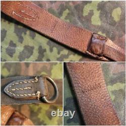 Original Ww2 German Y Straps Leather Belt With Rbnr Waffen Ss Wh Late War 1944