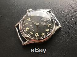 Original Ww2 Military German Swiss Watch Glycine Dh #17,743 Wehrmacht Serviced