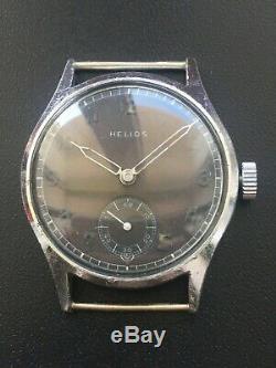 Original Ww2 Military German Swiss Watch Helios Dh #15,510 Wehrmacht Serviced