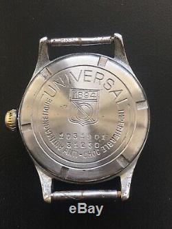 Original Ww2 Military German Swiss Watch Universal Geneve Wehrmacht Serviced