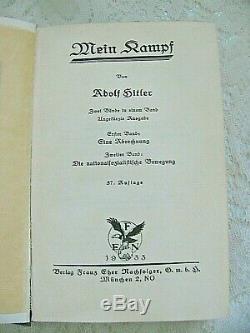 Original Wwii Ww2 Original German Book 1933 Adolf Hitler My Fight Hardcover