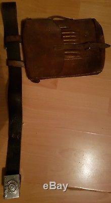 Original german ss ww2 belt and buckle and original german ww2 map case