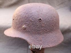 Original relic WW2 German helmet with traces of liner Ardennes find HOUFFALIZE