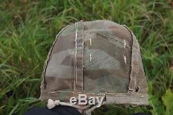 Original ww2 german helmet splinter camo cover late war fieldmade
