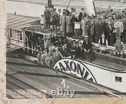 PRE-WW2 GERMAN ARMY MUSICIANS on RIVER ELBE MAGDEBURG 1934 PHOTO POSTCARD RPPC