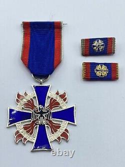 Post WW2 German German Fire Brigade Silver Cross of Honour & Original Box