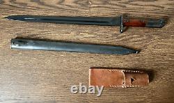 Post-ww2! M1924 Belgium Mauser Export Bayonet + Scabbard And Frog #11,007