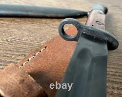 Post-ww2! M1924 Belgium Mauser Export Bayonet + Scabbard And Frog #11,007