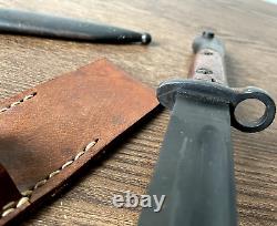 Post-ww2! M1924 Belgium Mauser Export Bayonet + Scabbard And Frog #11,007