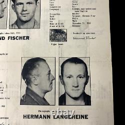 RARE! Large WWII 1944 FBI Double WANTED POSTER German Soldier Prisoners of War