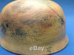 Rare Original German Monte Cassino Found Fallschirmjager M1938 Et68 Helmet