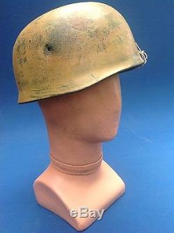 Rare Original German Monte Cassino Found Fallschirmjager M1938 Et68 Helmet