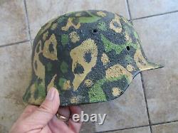 RARE WWII German CAMO Helmet, Camoflauge Painted Finish, GI Bringback Souvenir