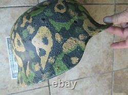 RARE WWII German CAMO Helmet, Camoflauge Painted Finish, GI Bringback Souvenir