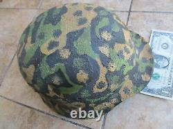 RARE WWII German CAMO Helmet, Camoflauge Painted Finish, GI Bringback Souvenir