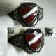RING GERMAN WW2 WWII Legion Oak Leaves & Acorns ENAMEL Silver Ring