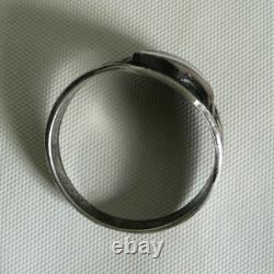 RING GERMAN WW2 WWII Legion Oak Leaves & Acorns ENAMEL Silver Ring