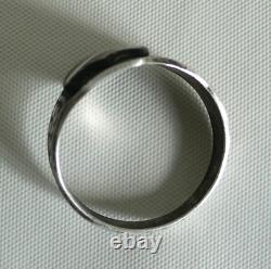 RING GERMAN WW2 WWII Legion Oak Leaves & Acorns ENAMEL Silver Ring