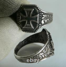 RING GERMAN WW2 WWII Oak Leaves & Acorns Cross Ring