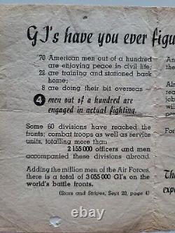 Rare 1944 Wwii German Aerial Leaflet Ww2 Allied U. S. Army Draft Dodger War Drop