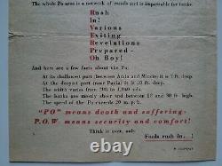 Rare 1945 Ww2 Propaganda Leaflet Po River Wwii U. S. War Italy Army German Allied