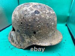 Relic WW2 German Army Combat Helmet Original Eastern Front Combat Relic