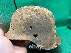 Relic WW2 German Army Combat Helmet Original Eastern Front Combat Relic