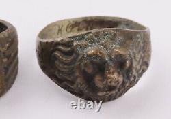 Ring WW2 Afrika Korps DAK German Africa Corps WWII Koln LION Head WEHRMACHT Palm