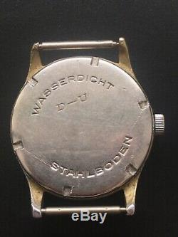 Rrr Original Ww2 Military Wehrmacht German Swiss Watch Heloisa D-u D. U. Serviced