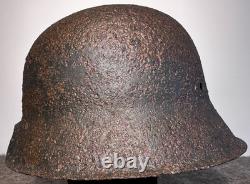 SIZE 66 WW2 German Stahlhelm Helmet M42 Forces Narva Battlefield Relic WH