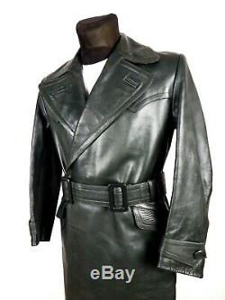 SUPERIOR German Horsehide Leather Coat Jacket S Vintage Heavy Luftwaffe WW2