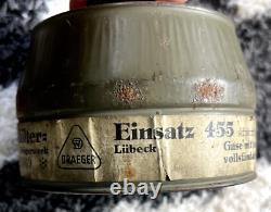 Size 2! Bwz 1939 Gm-38 Ww2 German Gas Mask Rubber Wehrcmacht With Can