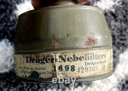 Size 2! Bwz 1939 Gm-38 Ww2 German Gas Mask Rubber Wehrcmacht With Can