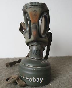 Size 2! Original Ww2 German Gas Mask Gm-30 Canvas Model With Filter Waa Stamped