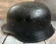 Size 66 German Army M40 Helmet Stahlhelm No Holes, Repainted, Relic Find Ww2