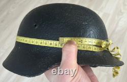Size 66 German Army M40 Helmet Stahlhelm No Holes, Repainted, Relic Find Ww2