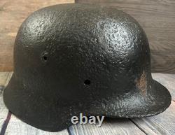 Size 66 German Army M40 Helmet Stahlhelm No Holes, Repainted, Relic Find Ww2