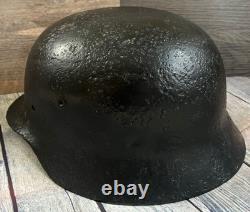 Size 66 German Army M40 Helmet Stahlhelm No Holes, Repainted, Relic Find Ww2