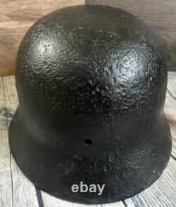 Size 66 German Army M40 Helmet Stahlhelm No Holes, Repainted, Relic Find Ww2