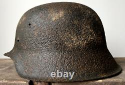 Size 66 Original Ww2 German Helmet M42 Stahlhelm Wehrmacht Army Battleground