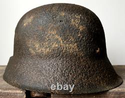 Size 66 Original Ww2 German Helmet M42 Stahlhelm Wehrmacht Army Battleground